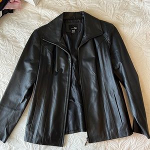 black leather jacket women good condition